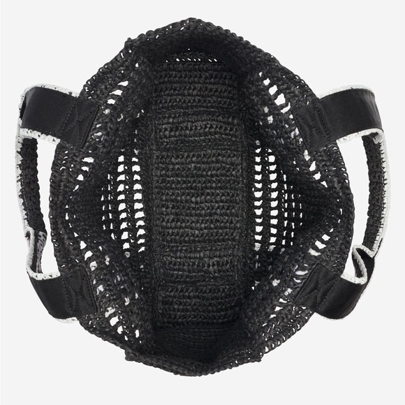 Karl Lagerfeld Paris Antivibes Straw Logo Strap Tote EUC - Picture 3 of 15